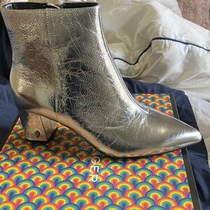 Kurt Geiger Metallic Silver Ankle Boots